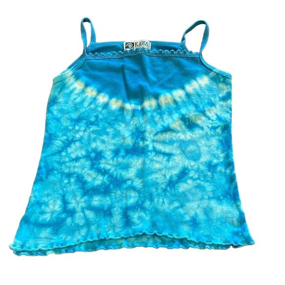 Kawai Girls XL Blue Tie Dye Knit Tank Top - Picture 1 of 5